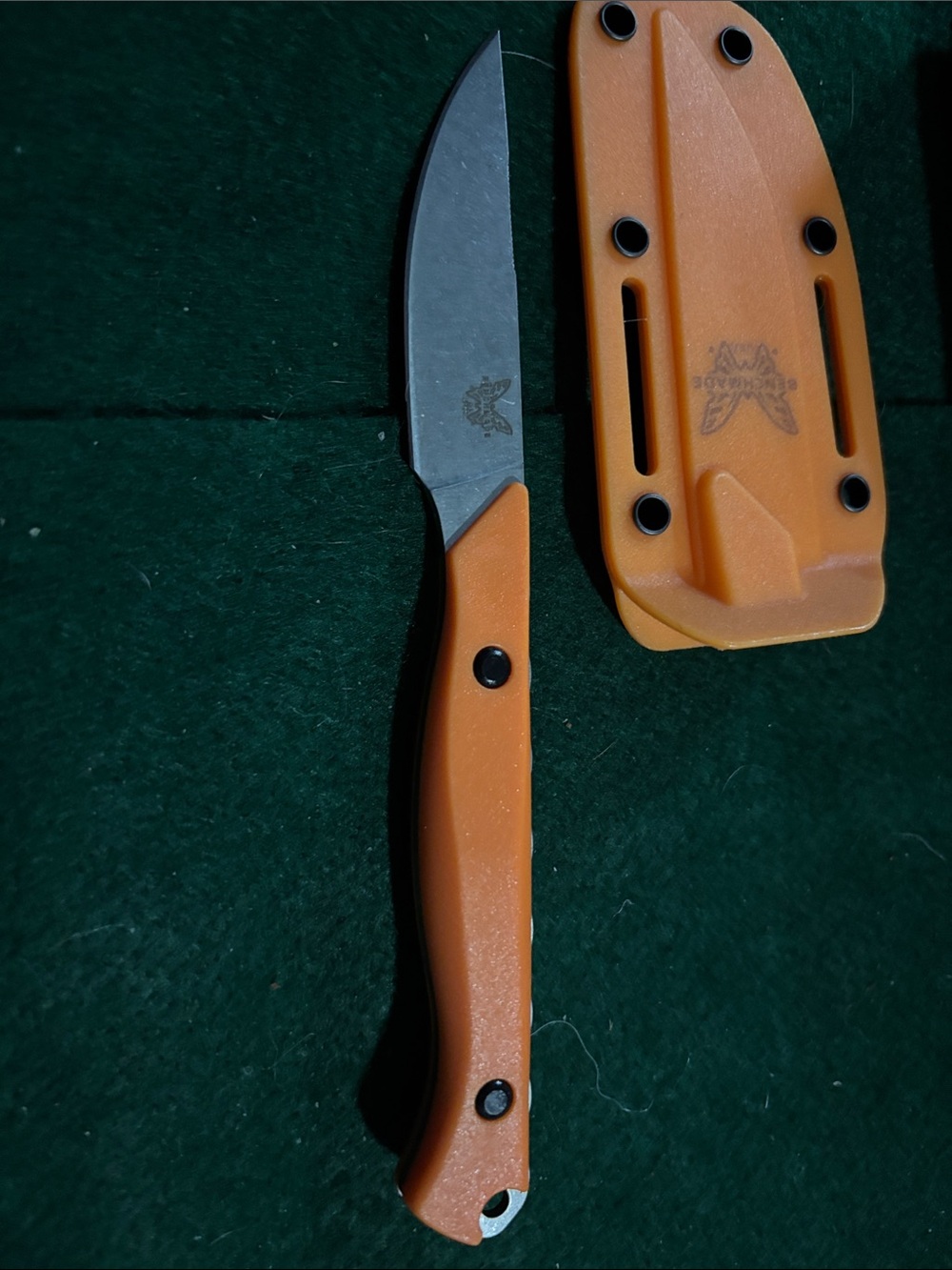 Orange Benchmade Fixed-Blade Pocket Knife with Sheath - Men Accessories